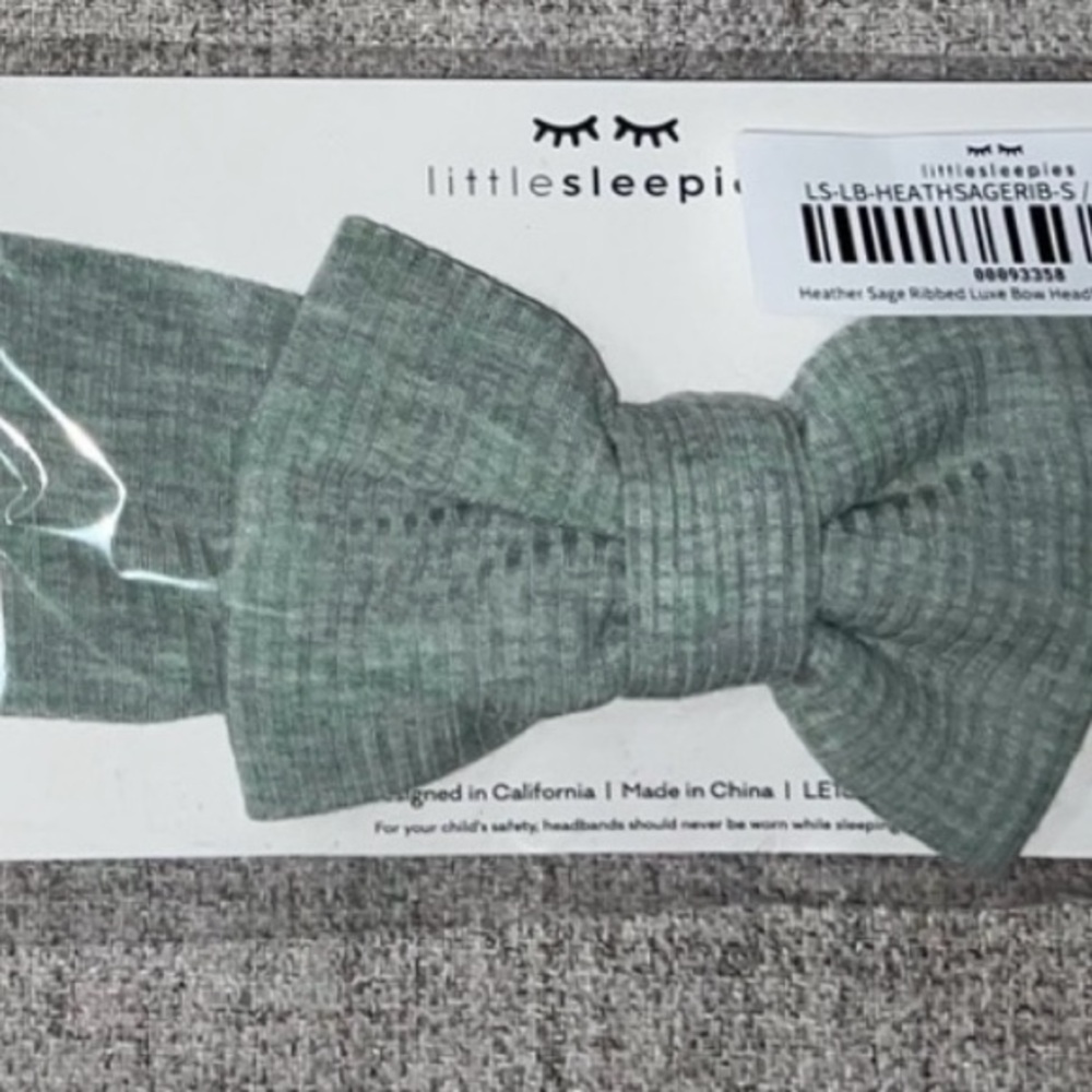 Little Sleepies - heather sage bow